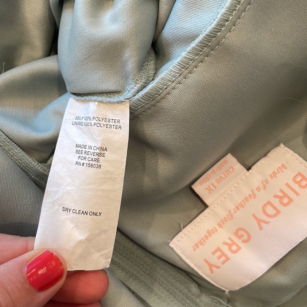 NWT Birdy Grey Devin Convertible Chiffon Dress Sage Plus Sz 1X - Picture 14 of 15